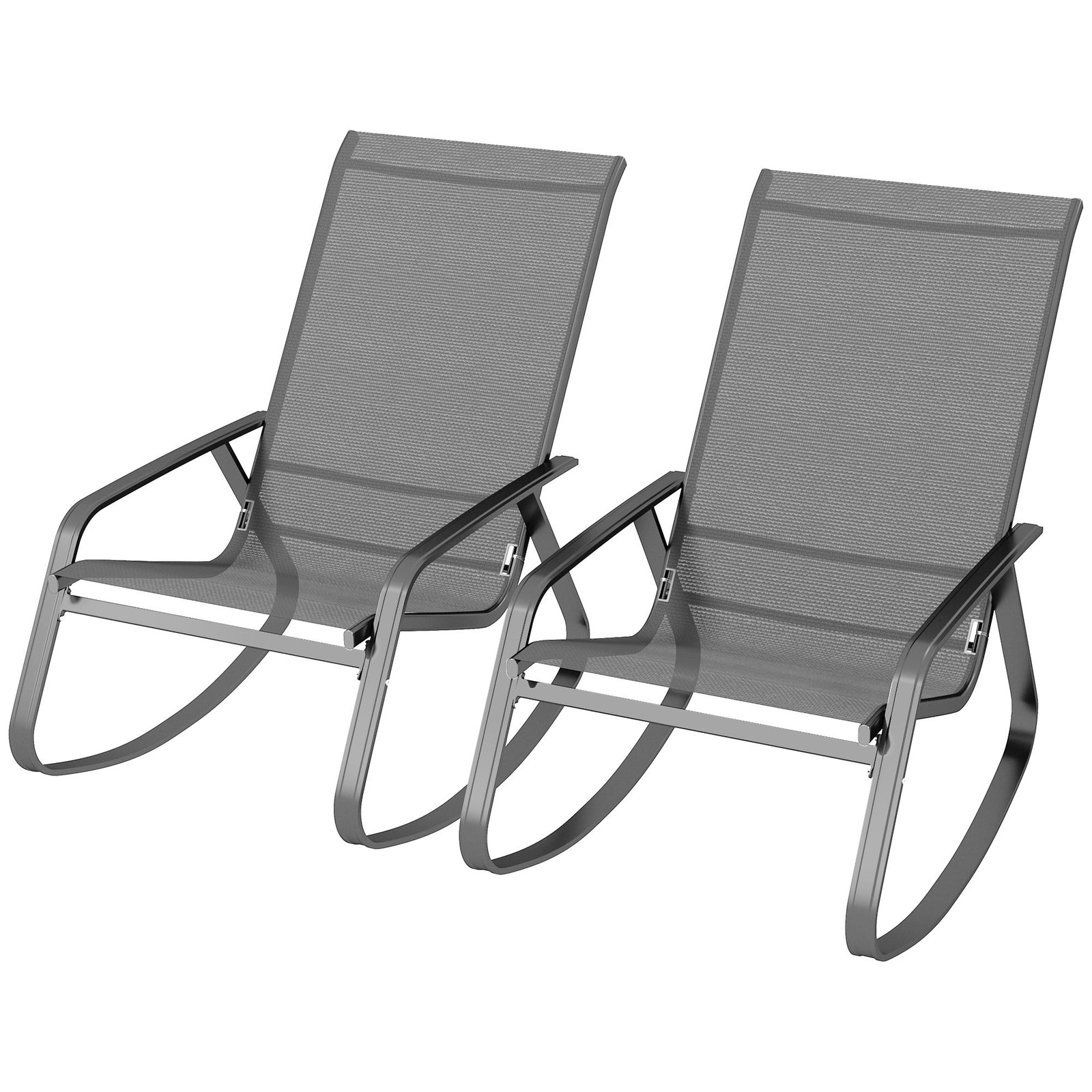 Garden Rocking Chairs Set Of 2, Ergonomic With Armrests