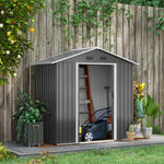 6.5ft X 3.5ft Garden Shed, Metal Shed Garden Outdoor Storage | Dark Gray