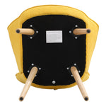 Mustard Yellow Tufted Button Linen Armchair With Wooden Legs
