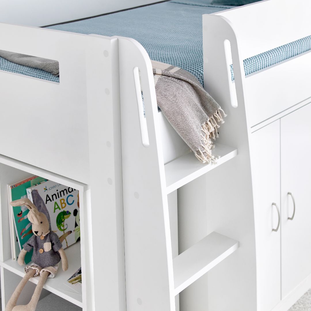 Lacy Storage Mid Sleeper Bed | Single | White