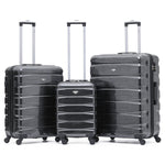 Set Of 3 Hard Shell Suitcase Cabin & Check In Cases With Tsa Lock - Overhead Cabin With Medium & Large Check-in Bag | Set of 3 | Dark Grey