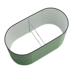 160cm/320cm W X 80cm D X 80cm H Oval Galvanized Steel Raised Garden Bed With Safety Edging, Ground Stakes & Elevated Design | Small