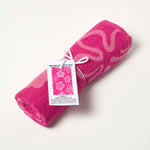 HOMESCAPES Pink Flower 100% Recycled Cotton Beach Towel