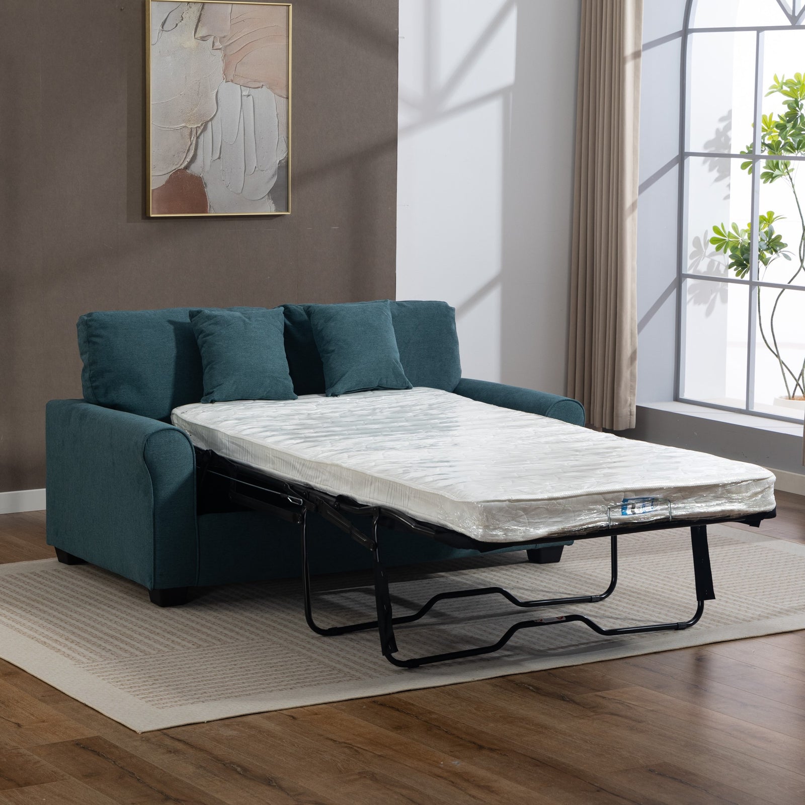 Lewiston Fabric Pull Out Sofabed | Teal