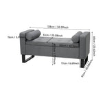 Grey Linen Storage Bench – Upholstered Entryway Seat With Hidden Storage, 128 X 51 X 60 Cm