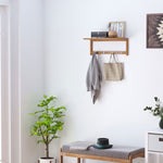 Hallway Wall Mounted Shelf Clothes Rack Hanging Coat Hooks