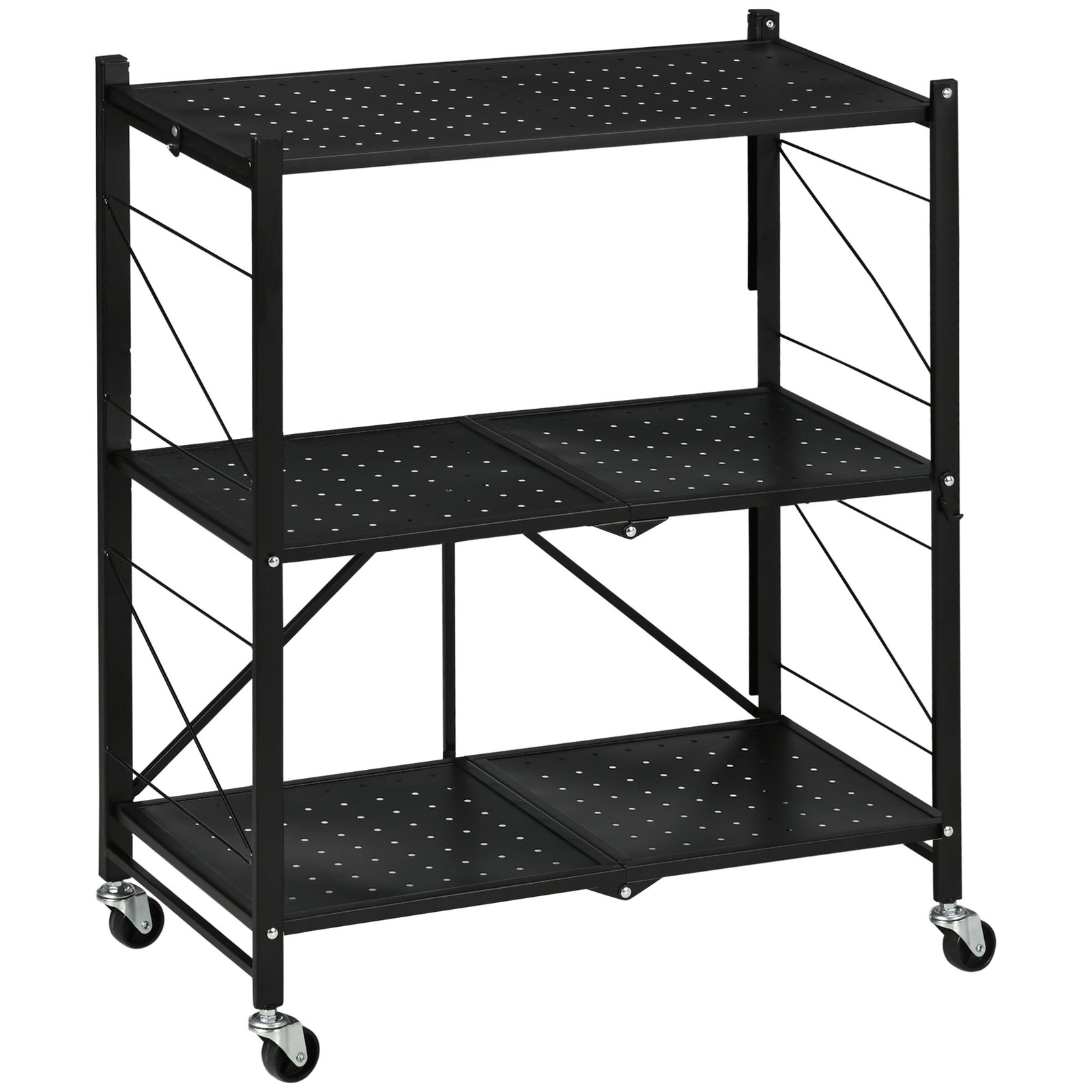 3-tier Utility Cart, Rolling Storage Trolley For Kitchen