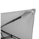 Large Square Patio Parasol With Durable Polyester Canopy, Pa Waterproof Coating, Adjustable Height, 360° Foot Pedal Rotation With Cross Base & Square Base | One Size | Light Grey
