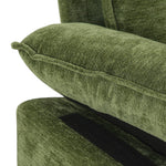 Chenille Sectional Sofa With Ottoman And Lumbar Pillows | Green