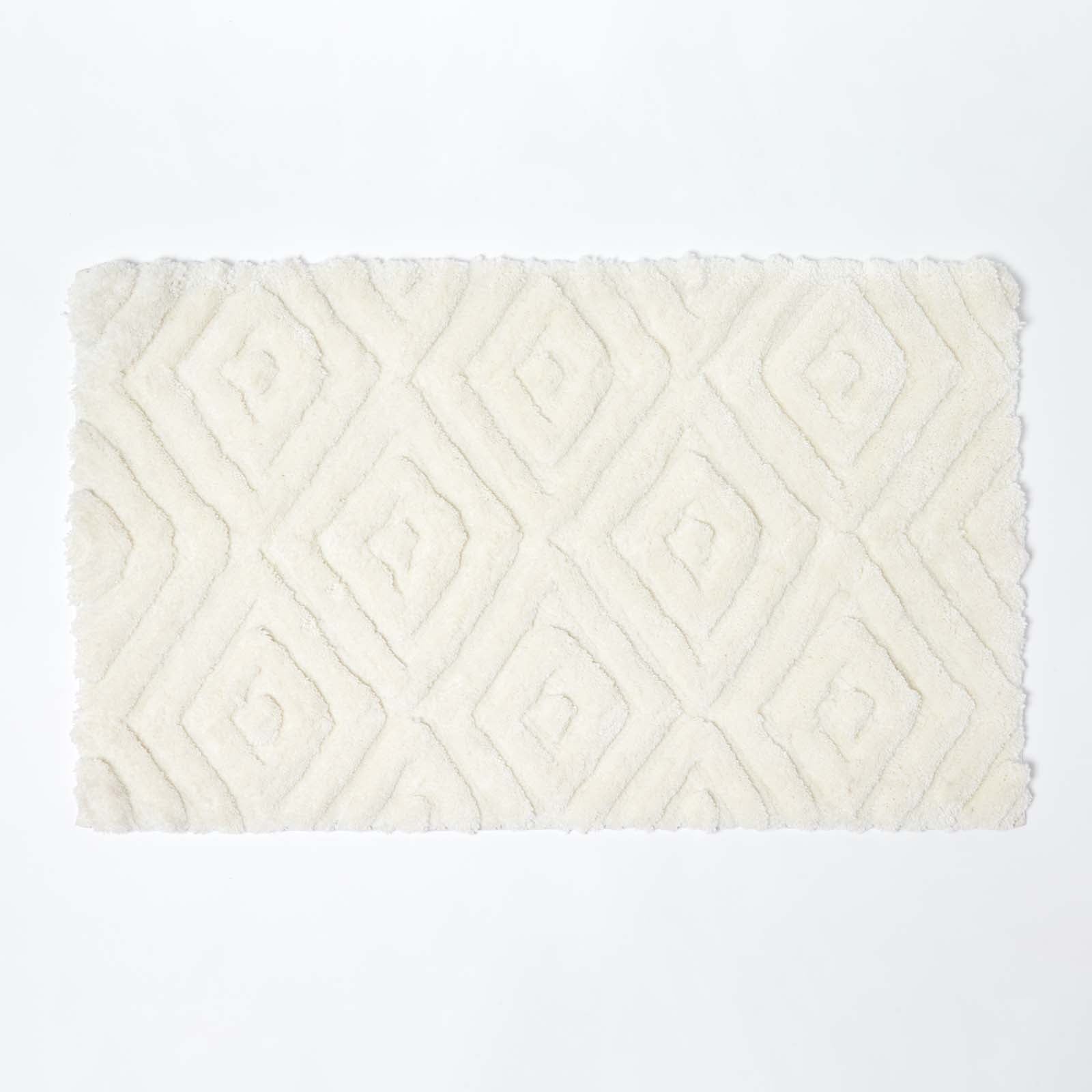 Ikat Pattern Bath Mat | 50 x 80cm | White
