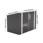 Garden Storage Shed Bike Metal Pent Tool Shed House Galvanized Steel Can Put 2-3 Bicycles (d105x W176x H130cm) | Charcoal Black