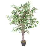 Artificial 130cm Large Realistic White Edge Ficus Artificial Plant Tree
