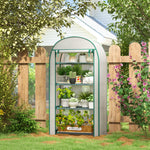 80 X 49 X 160cm Mini Greenhouse Portable Green House With Shelf | White
