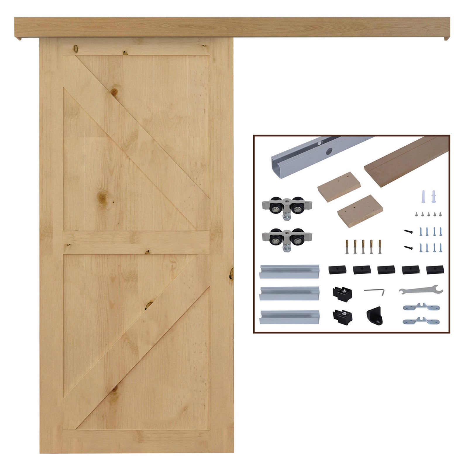 Sliding Barn Door Closet Hardware Track Kit For Slingle Door