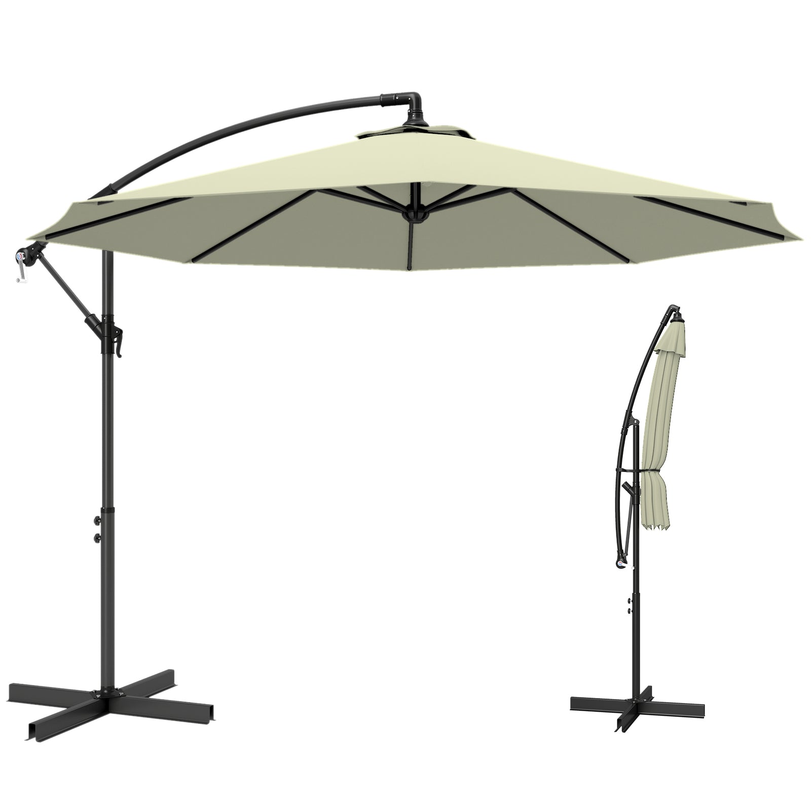 3(m) Banana Parasol Cantilever Umbrella Garden | Beige