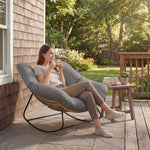 Indoor Outdoor Rocking Chair With Cushion | Grey