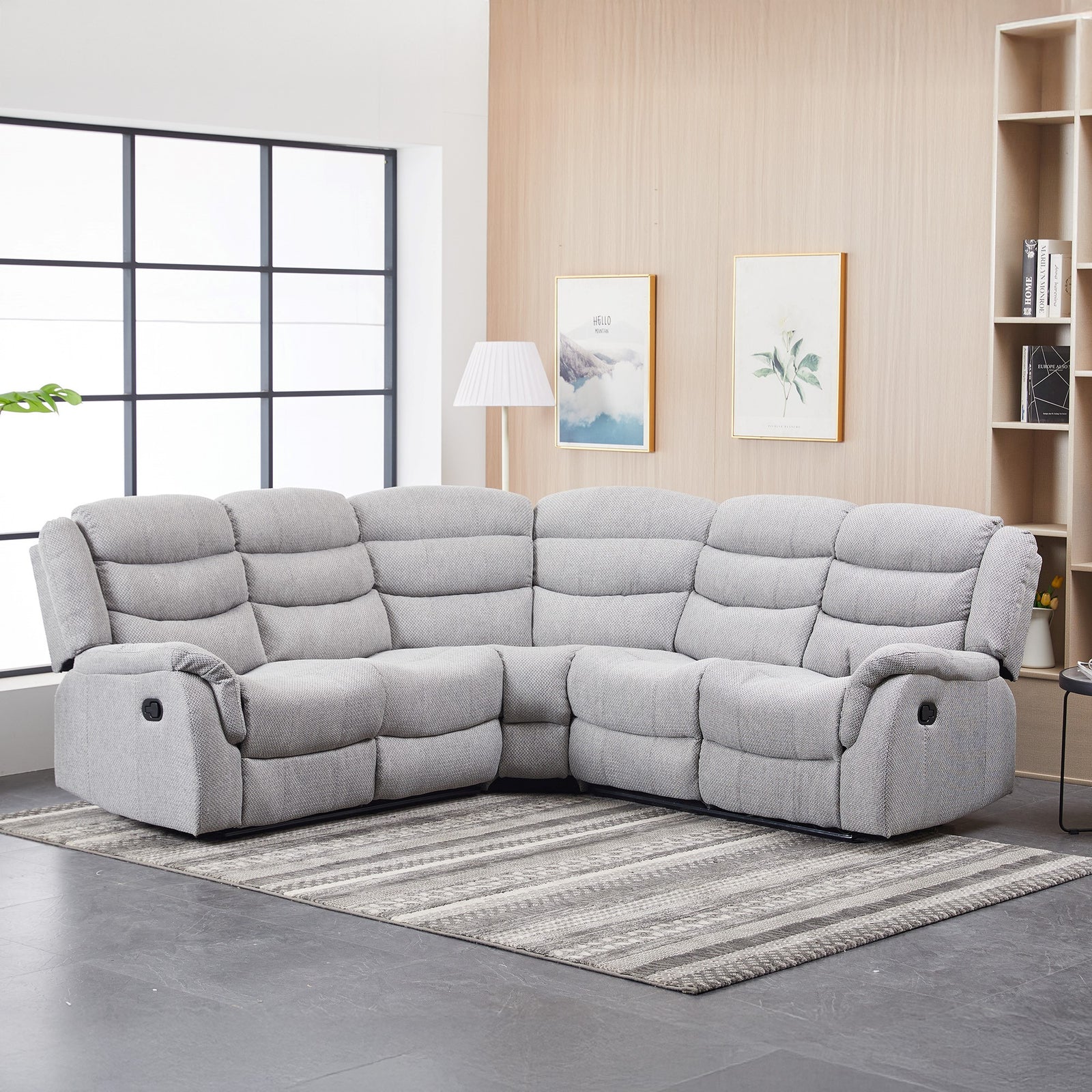 Loudon Fabric Reclining Corner Sofa | Corner | Light Grey