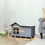 Outdoor Cat House, Feral Cat Cave With Elevated Base, Grey