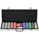 Texas Holdem Poker Set, 500 Chips, Mat, Aluminium Case
