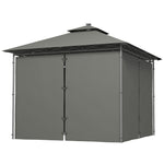 3x3m Garden Gazebo, Double Roof | Dark Grey