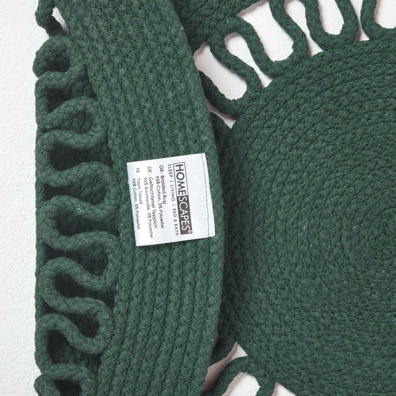 Crochet Braided Round Rug | 90cm | Green