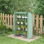 4-tier Mini Greenhouse W/ Roll-up Door 170x120cm