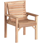 Wood Garden Chair Outdoor Dining Chair With Curved Seat | Natural