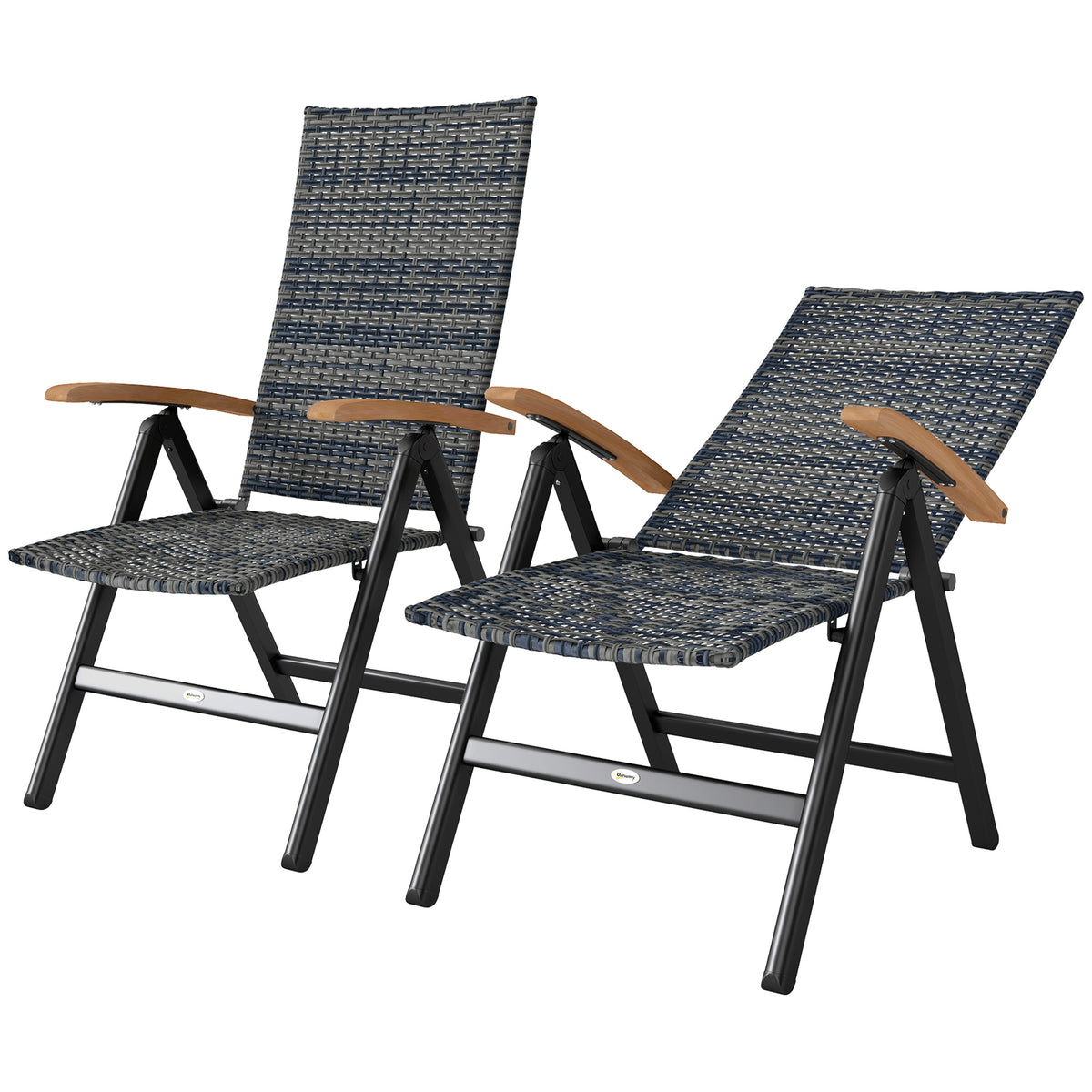 Outdoor Folding Rattan Chair, Dining Chair | Set of 2