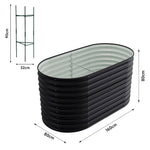 Raised Garden Boxes Oval-shaped Galvanized Steel Raised Garden Bed | Small | Anthracite