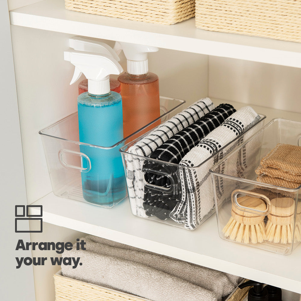 Livivo Set Of 3 Clear Multi Purpose Storage Tubs With Handles