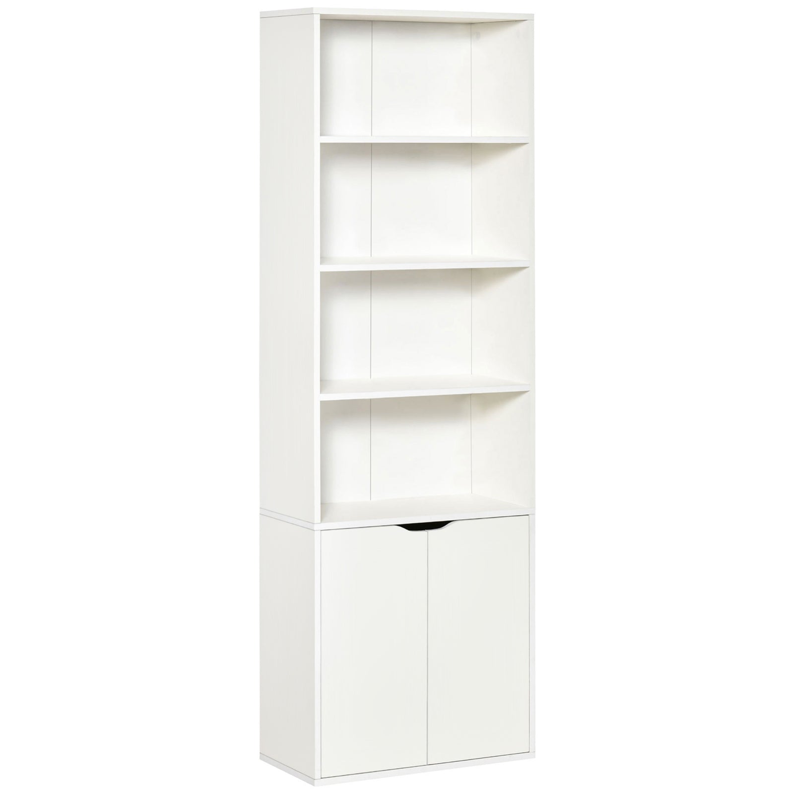 2 Door 4 Shelves Bookcase Wooden Storage Cabinet | One Size | White