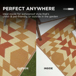 Luxury Outdoor Rug Waterproof Reversible For Garden Patio 100% Recycled, Orange Anya Aztec | 150cm x 240cm | Orange