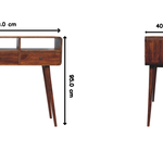 Artisan Furniture Solid Wood Triple Curved Chestnut Console Table