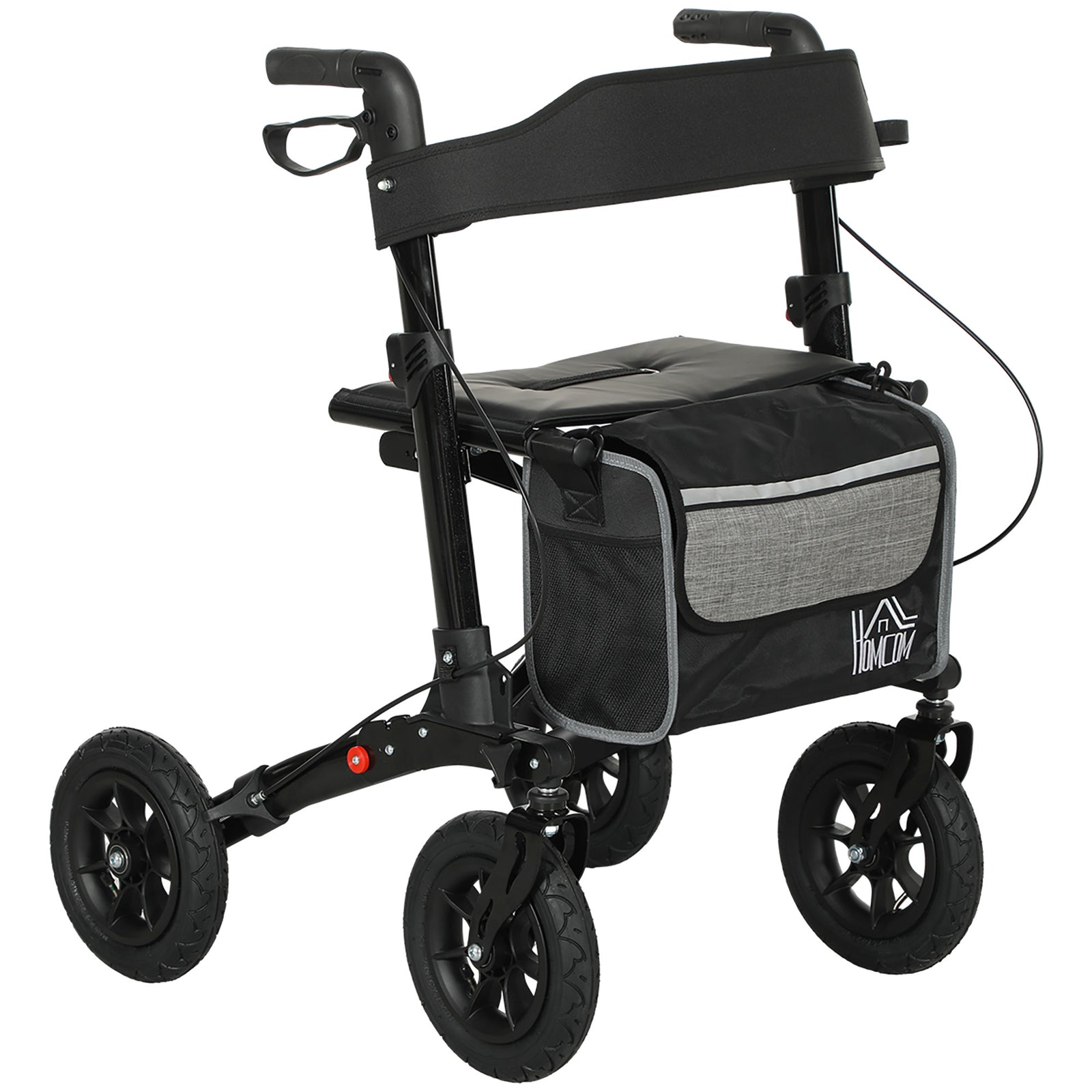 Rollator Walker With Padded Seat Backrest All-terrain Wheels
