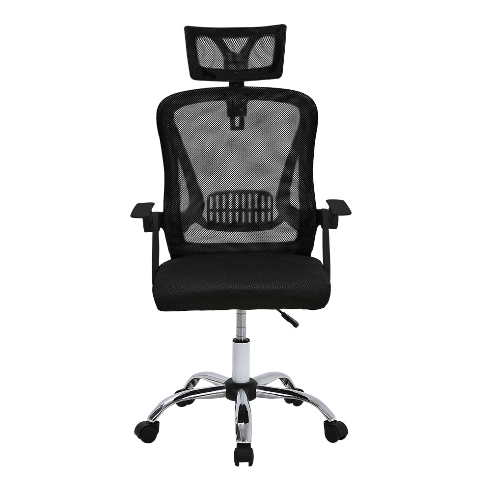 Swivel Office Chair With Headrest | Black