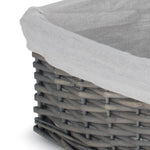 Wicker Antique Wash Storage Basket With White Lining | Set-of-3 | White