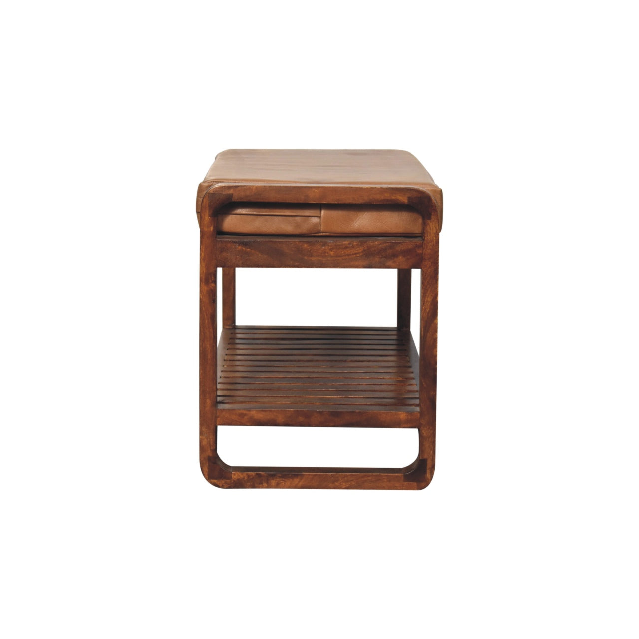 Solid Wood Small Buffalo Slatted Hallway Bench