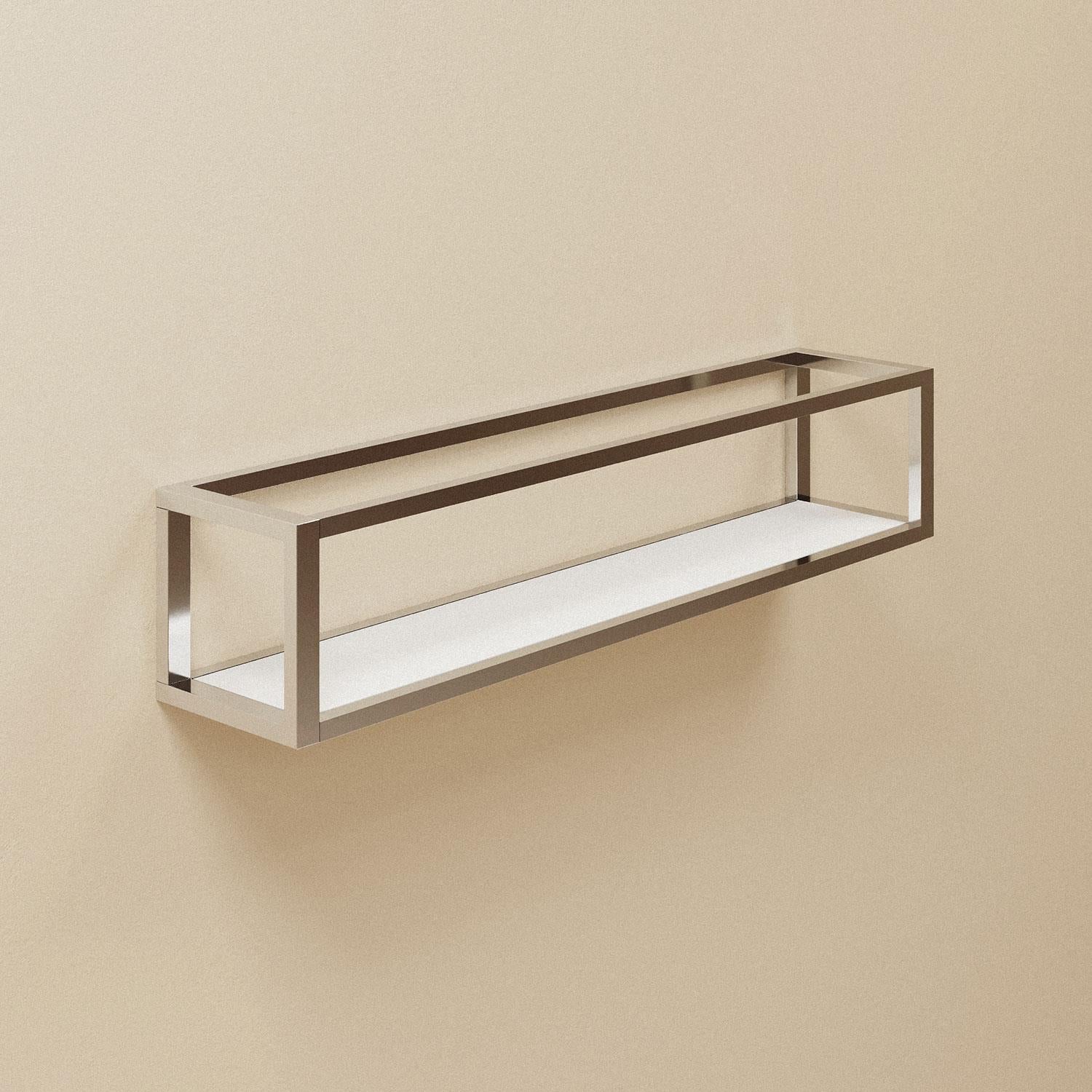Shelf With Towel Rail Silver Gloss Wall-mounted 55 Cm Collection The Grid