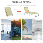 Portable Folding Camping Bed Lounger Army | Beige