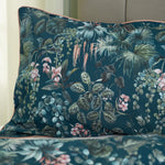 Tropical Leaves Bedding Set – Digitally Printed 100% Cotton With Piped Edging | King | Duck Egg