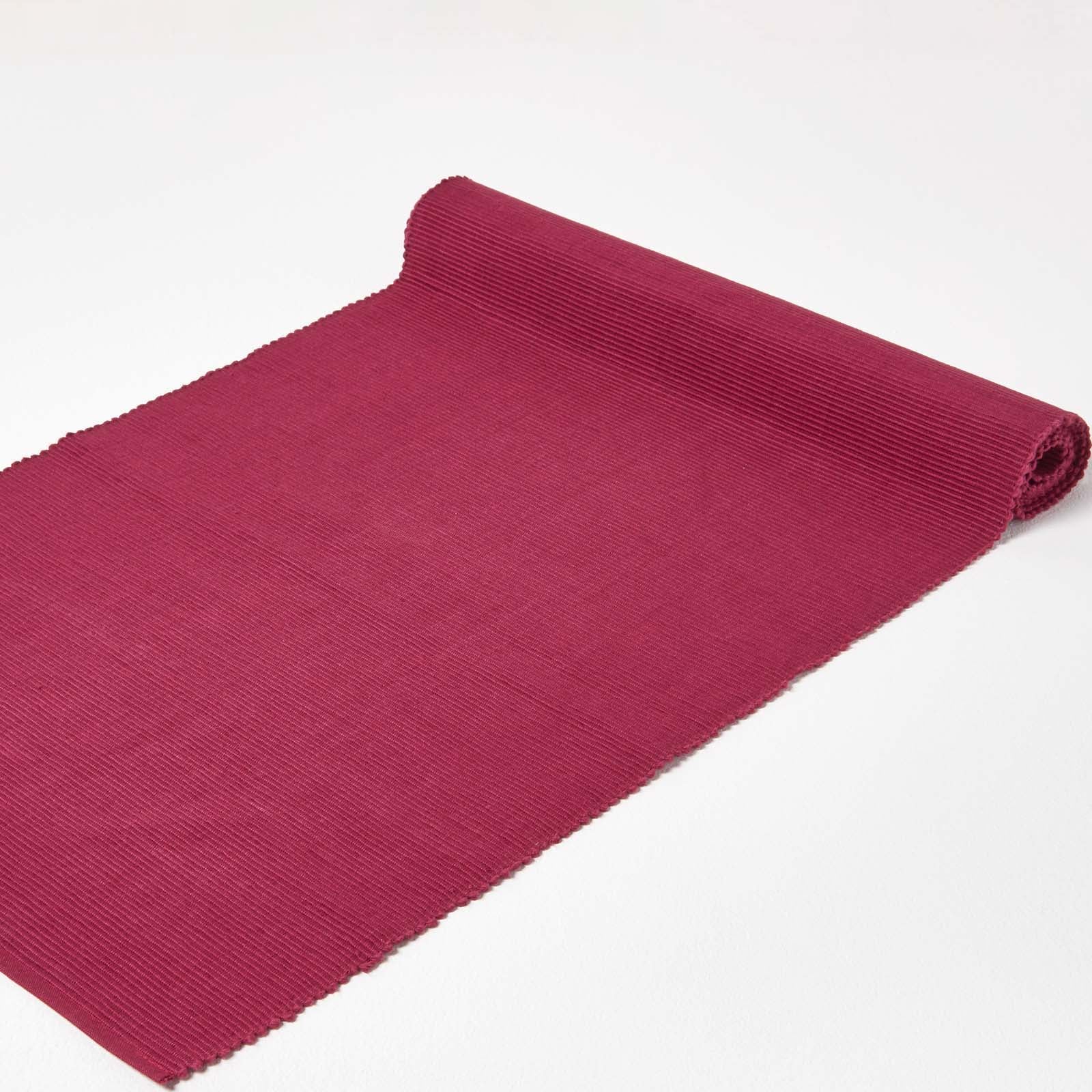Cotton Plain Table Runner | Plum
