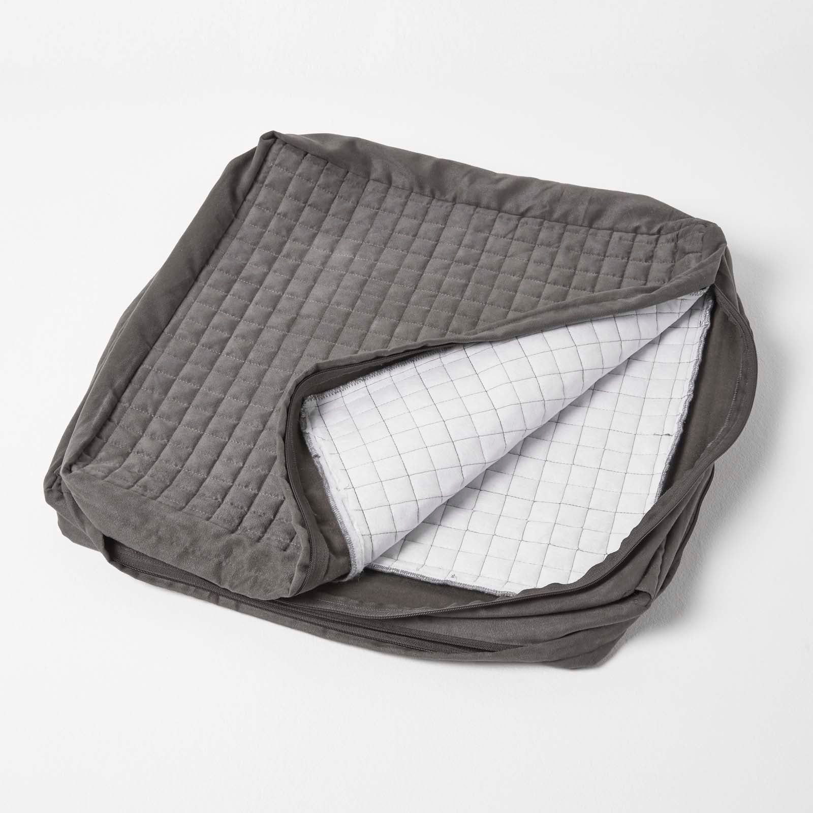 Quilted Polyester 3 Seater Orthopaedic Booster Cushion Cover | 50cm x 150cm | Grey