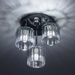 3-light Crystal Ceiling Fixture With Chrome Finish