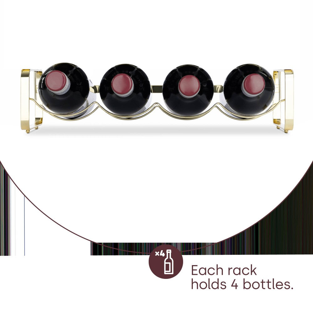 Metal Wine Rack Countertop Organiser For 4 To 16 Bottles | Gold