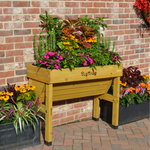 Raised Wooden Planter -Small Wall Hugger | Natural