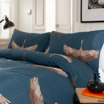 New Stork Cotton Rich 200 Thread Count Reversible Duvet Cover Set | Super King | Dark Sea Green