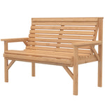 Wooden Garden Bench 2 Seater, Patio Bench For Indoor Outdoor | Natural