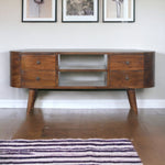 Solid Wood Chestnut Rounded Entertainment Unit