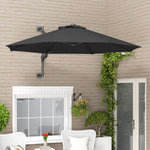 Wall Mounted Parasol W/ Vent & 8 Ribs | Charcoal Grey