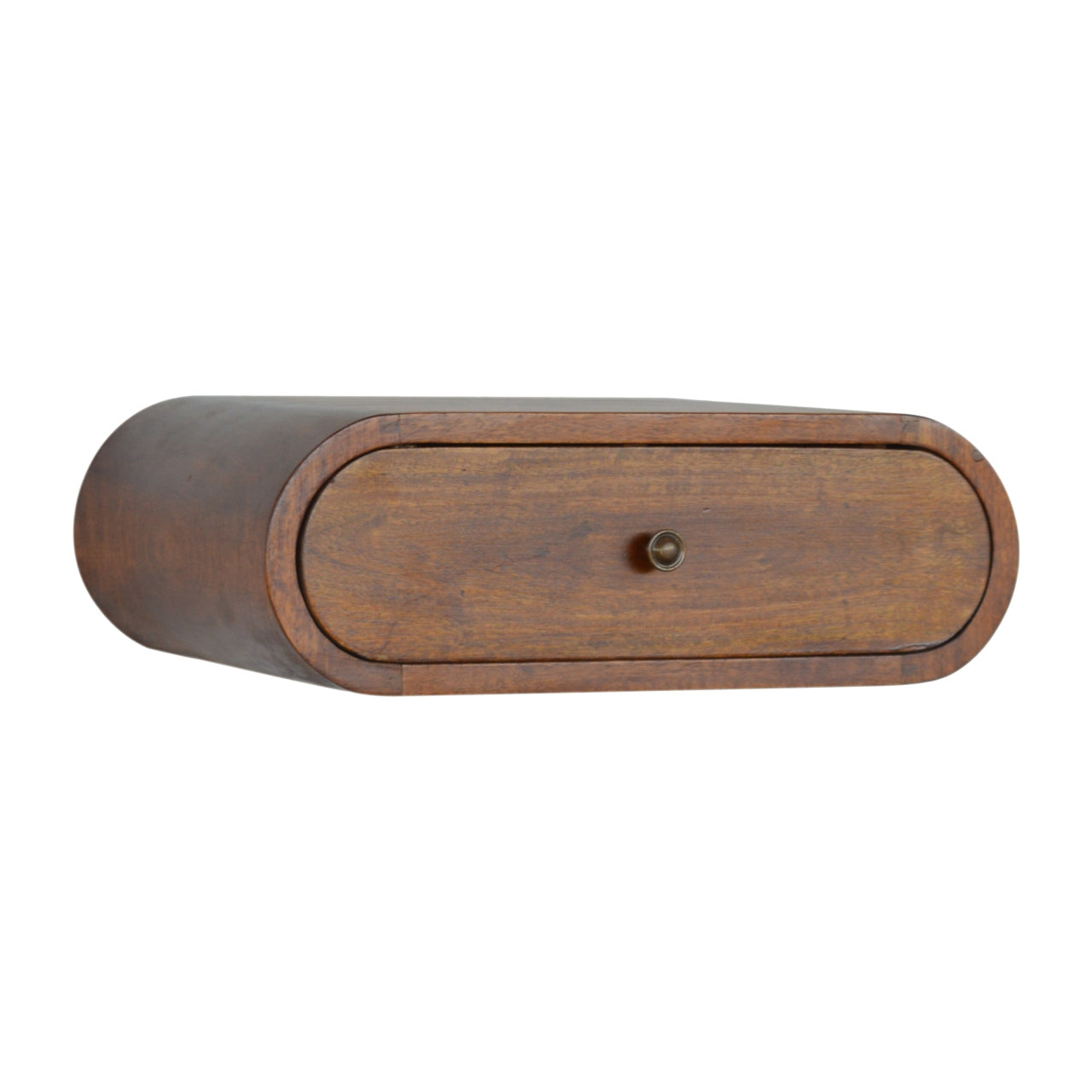 Solid Wood Wall Mounted Round Chestnut Bedside